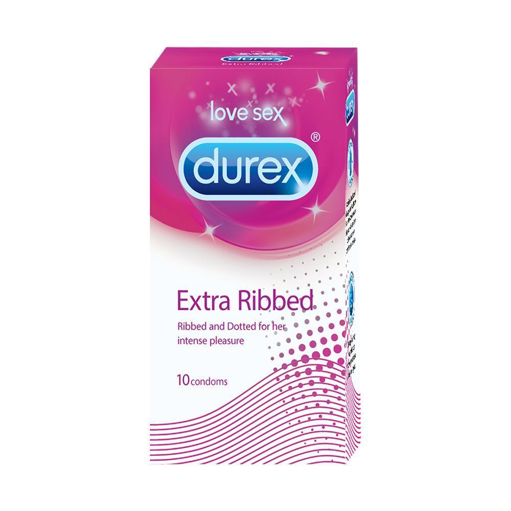 Durex Condoms, Extra Ribbed- 10 Units