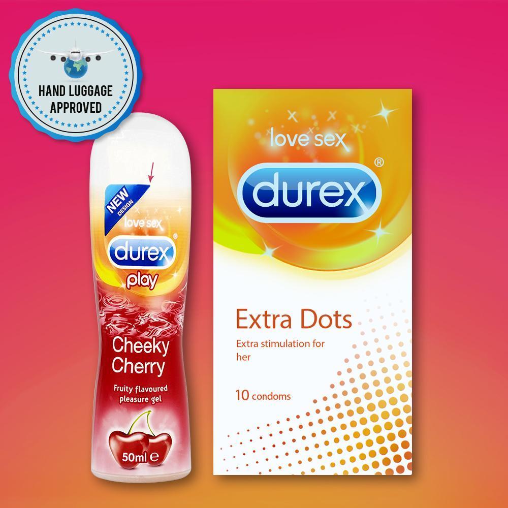 Pleasure Pack (Durex Cherry 50ml, Extra Dots 10 Units)