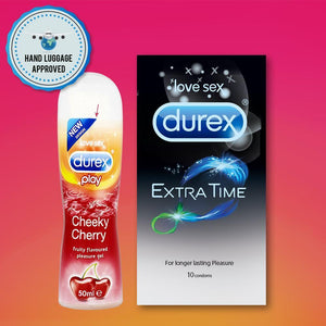 Pleasure Pack (Durex Cherry 50ml, Extra Time 10 Units)
