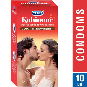 Kohinoor Condoms, Juicy Strawberry- 10 Units