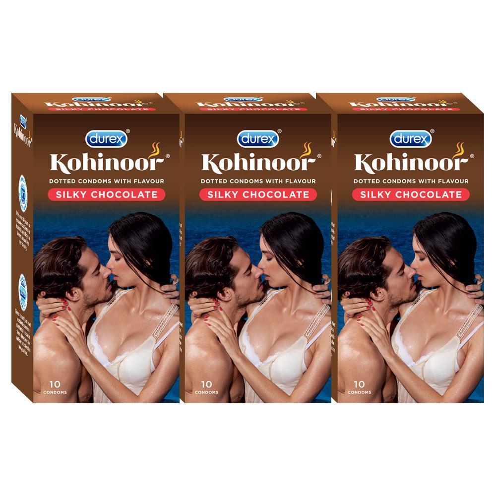 Kohinoor Condoms, Silky Chocolate - 10 Units (Pack of 3)