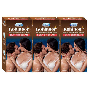 Kohinoor Condoms, Silky Chocolate - 10 Units (Pack of 3)