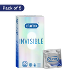 Durex Invisible Super Ultra Thin Condoms- 10 Count (Pack of 5)