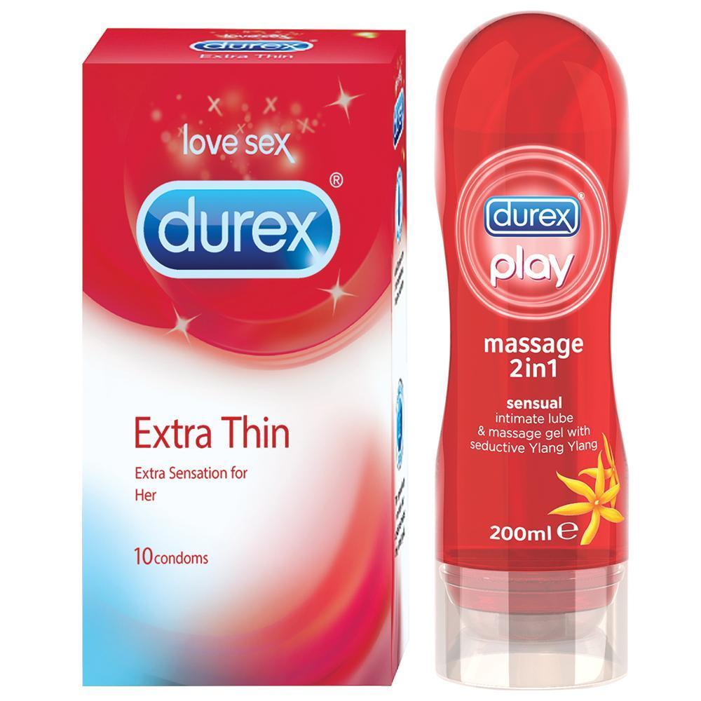 Pleasure Pack (Durex Sensual 200ml, Extra Thin 10 Units)