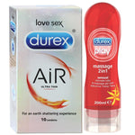 Pleasure Pack (Durex Sensual 200ml, Air 10 Units)