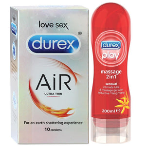 Pleasure Pack (Durex Sensual 200ml, Air 10 Units)