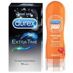Pleasure Packs (Durex Stimulating 200ml, Extra Time 10 Units)
