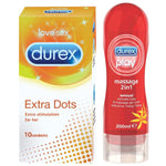 Pleasure Pack (Durex Sensual 200ml, Extra Dots 10 Units)