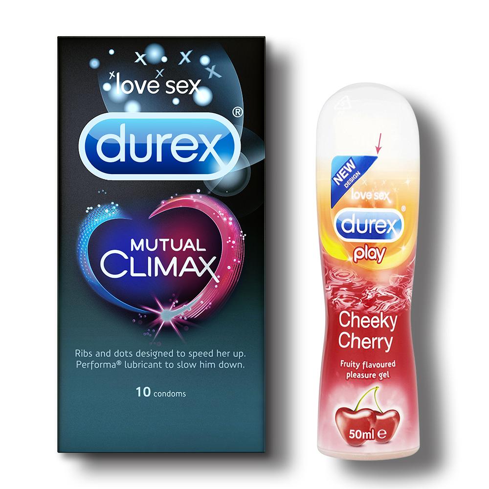 Durex Mutual Climax Condoms - 10s with Cherry Lubricant Gel - 50ml