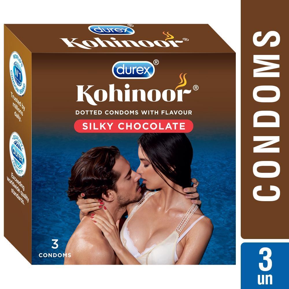 Kohinoor Condoms, Silky Chocolate- 3 Units