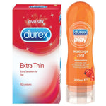Pleasure Packs (Durex Stimulating 200ml, Extra Thin 10 Units)