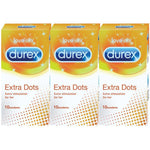 Durex Condoms, Extra Dots- 10 Units (Pack of 3)