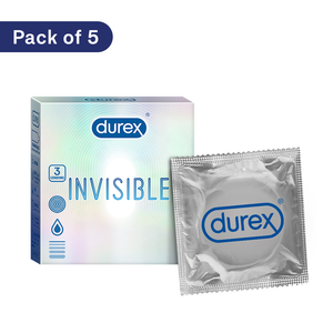 Durex Invisible Super Ultra Thin Condoms- 3 Count (Pack of 5)