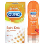 Pleasure Pack (Durex Stimulating 200ml, Extra Dots 10 Units)
