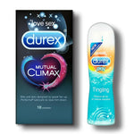 Durex Mutual Climax Condoms - 10s with Tingle Lubricant Gel - 50ml