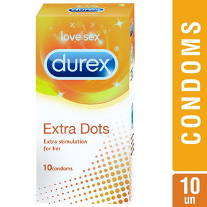 Durex Condoms, Extra Dots- 10 Units