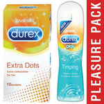 Pleasure Packs (Durex Tingling 50ml, Extra Dots 10 Units)