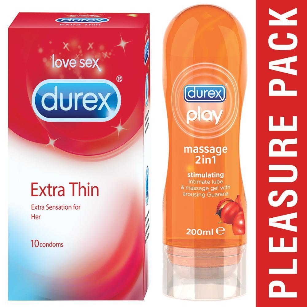 Pleasure Packs (Durex Stimulating 200ml, Extra Thin 10 Units)