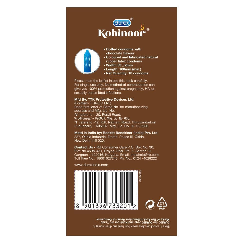 Kohinoor Condoms, Silky Chocolate- 10 Units