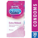 Durex Condoms, Extra Ribbed- 10 Units (Pack of 3)