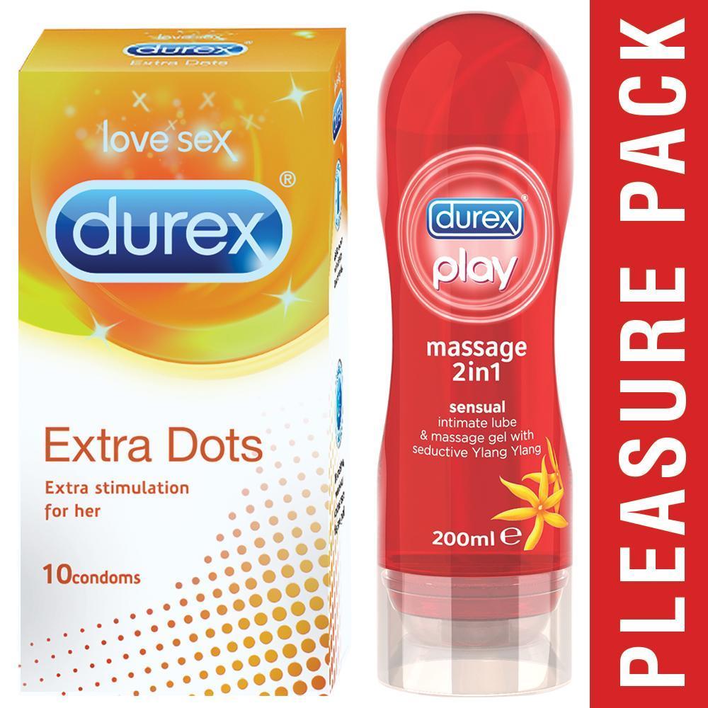 Pleasure Pack (Durex Sensual 200ml, Extra Dots 10 Units)