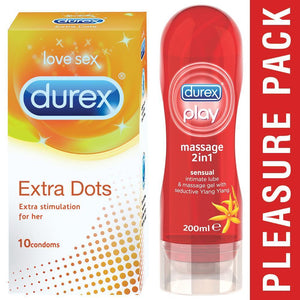 Pleasure Pack (Durex Sensual 200ml, Extra Dots 10 Units)