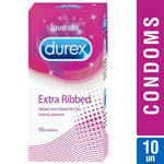 Durex Condoms, Extra Ribbed- 10 Units
