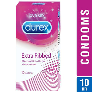Durex Condoms, Extra Ribbed- 10 Units