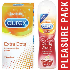 Pleasure Pack (Durex Cherry 50ml, Extra Dots 10 Units)