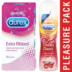Pleasure Pack (Durex Cherry 50ml, Extra Ribbed 10 Units)