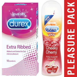 Pleasure Pack (Durex Cherry 50ml, Extra Ribbed 10 Units)