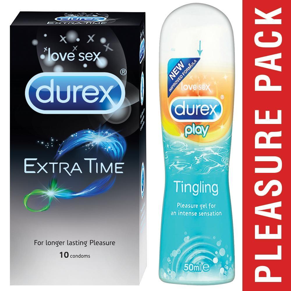 Pleasure Packs (Durex Tingling 50ml, Extra Time 10 Units)
