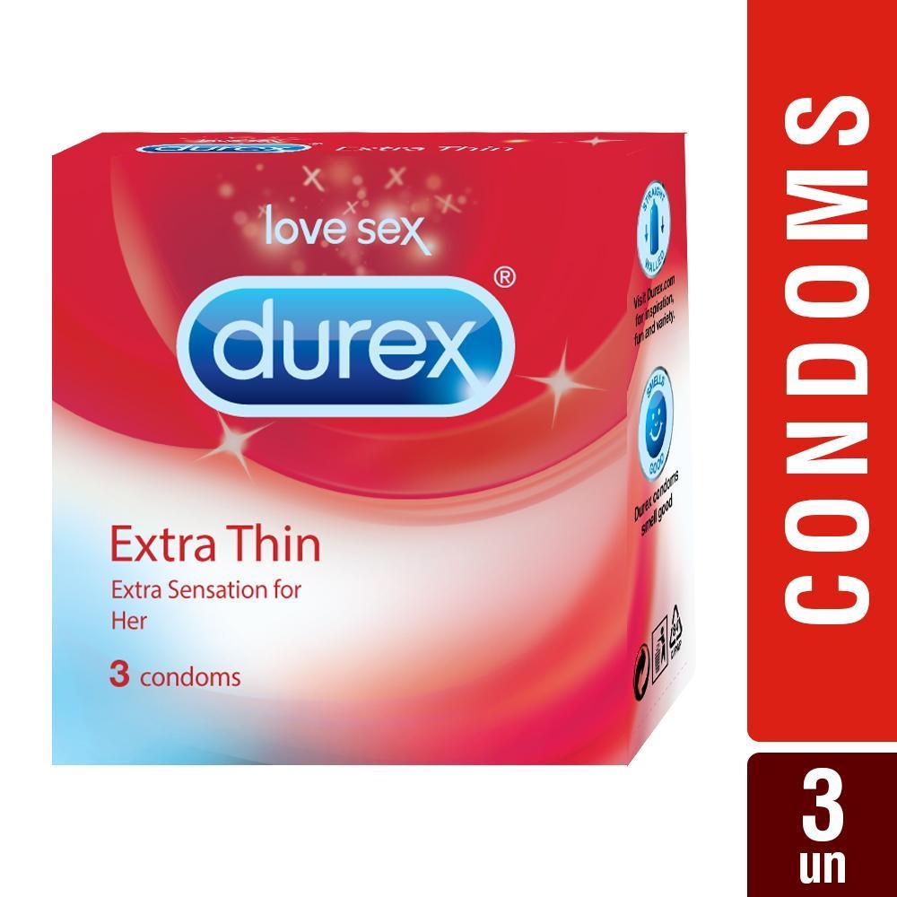 Durex Condoms, Extra Thin- 3 Units