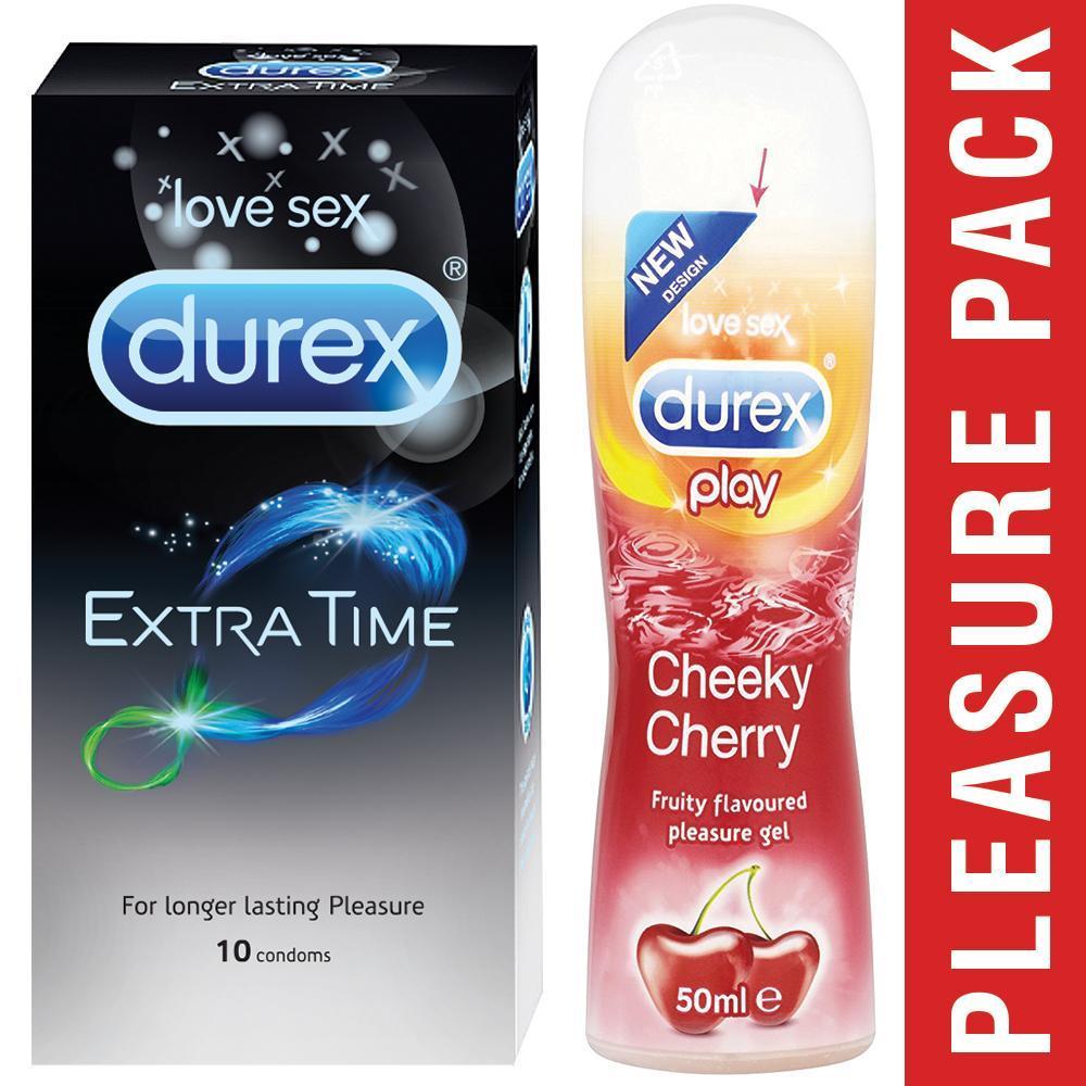 Pleasure Pack (Durex Cherry 50ml, Extra Time 10 Units)