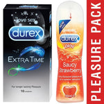 Pleasure Packs (Durex Strawberry 50ml, Extra Time 10 Units)