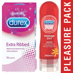 Pleasure Pack (Durex Sensual 200ml, Extra Ribbed 10 Units)
