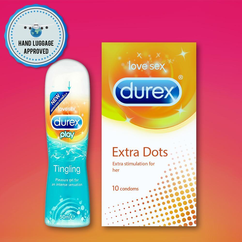 Pleasure Packs (Durex Tingling 50ml, Extra Dots 10 Units)