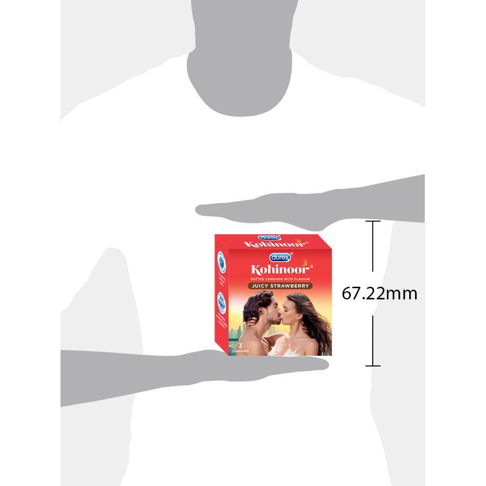 Kohinoor Condoms, Juicy Strawberry- 3 Units