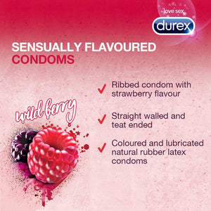 Durex Wildberry flavoured condoms 10s