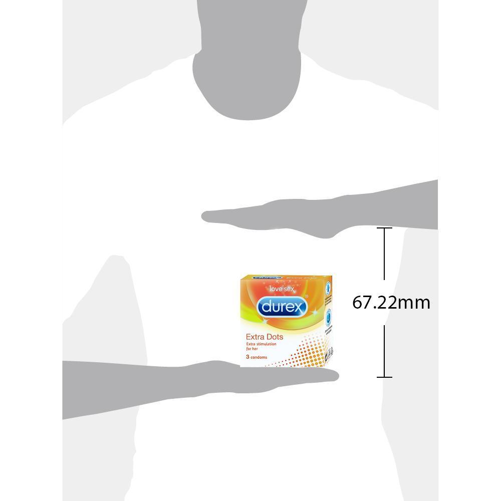 Durex Condoms, Extra Dots- 3 Units