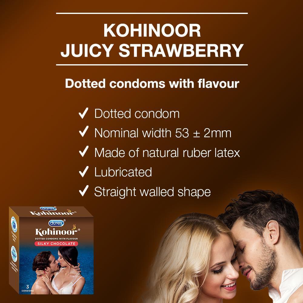 Kohinoor Condoms, Silky Chocolate- 3 Units
