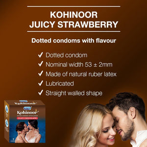Kohinoor Condoms, Silky Chocolate- 3 Units