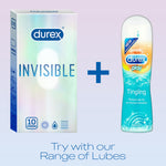 Durex Invisible Super Ultra Thin Condoms- 10 Count (Pack of 5)