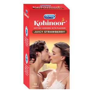 Kohinoor Condoms, Juicy Strawberry- 10 Units