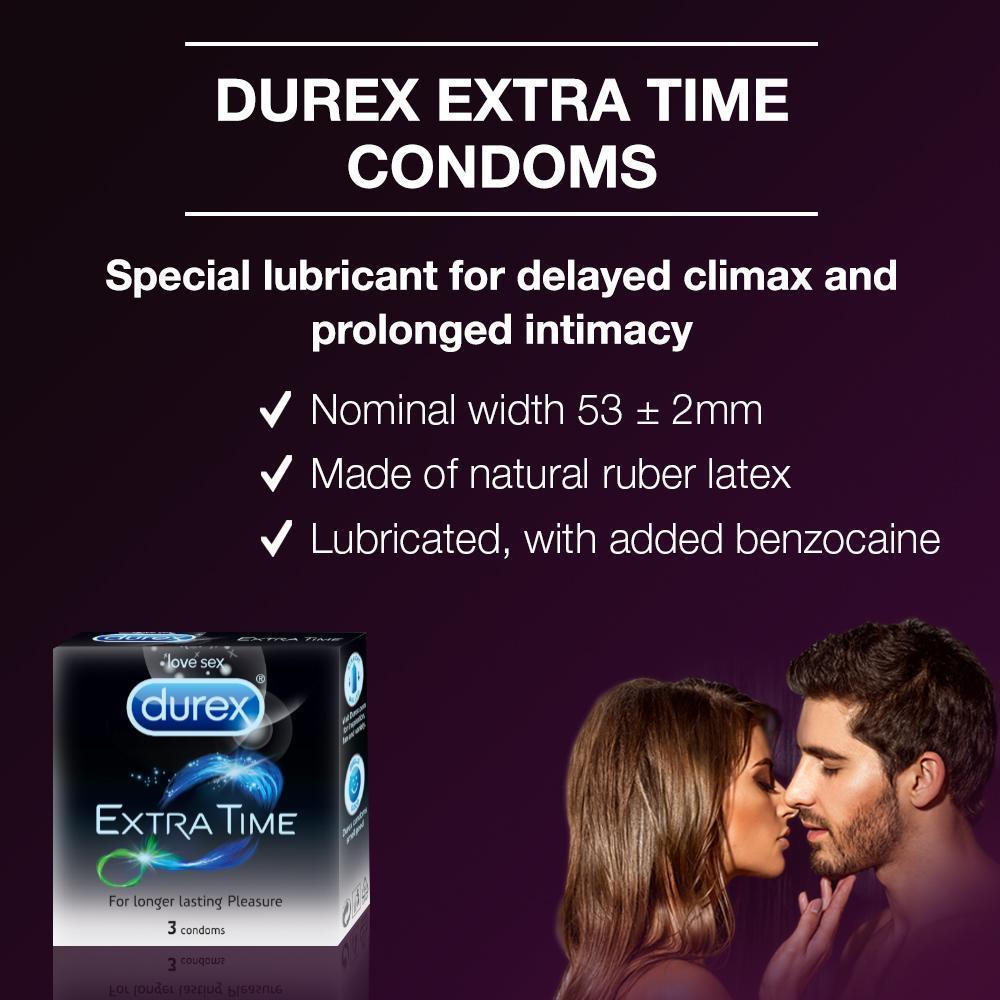 Durex Condoms, Extra Time- 3 Units