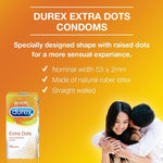 Durex Condoms, Extra Dots- 10 Units