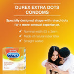 Durex Condoms, Extra Dots- 3 Units