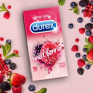 Durex Wildberry flavoured condoms 10s