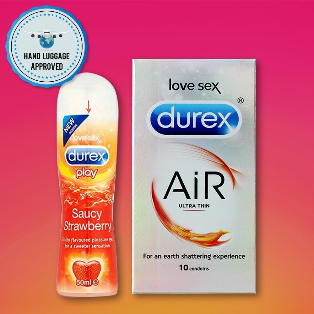 Pleasure Packs (Durex Strawberry 50ml, Air 10 Units)