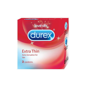 Durex Condoms, Extra Thin- 3 Units